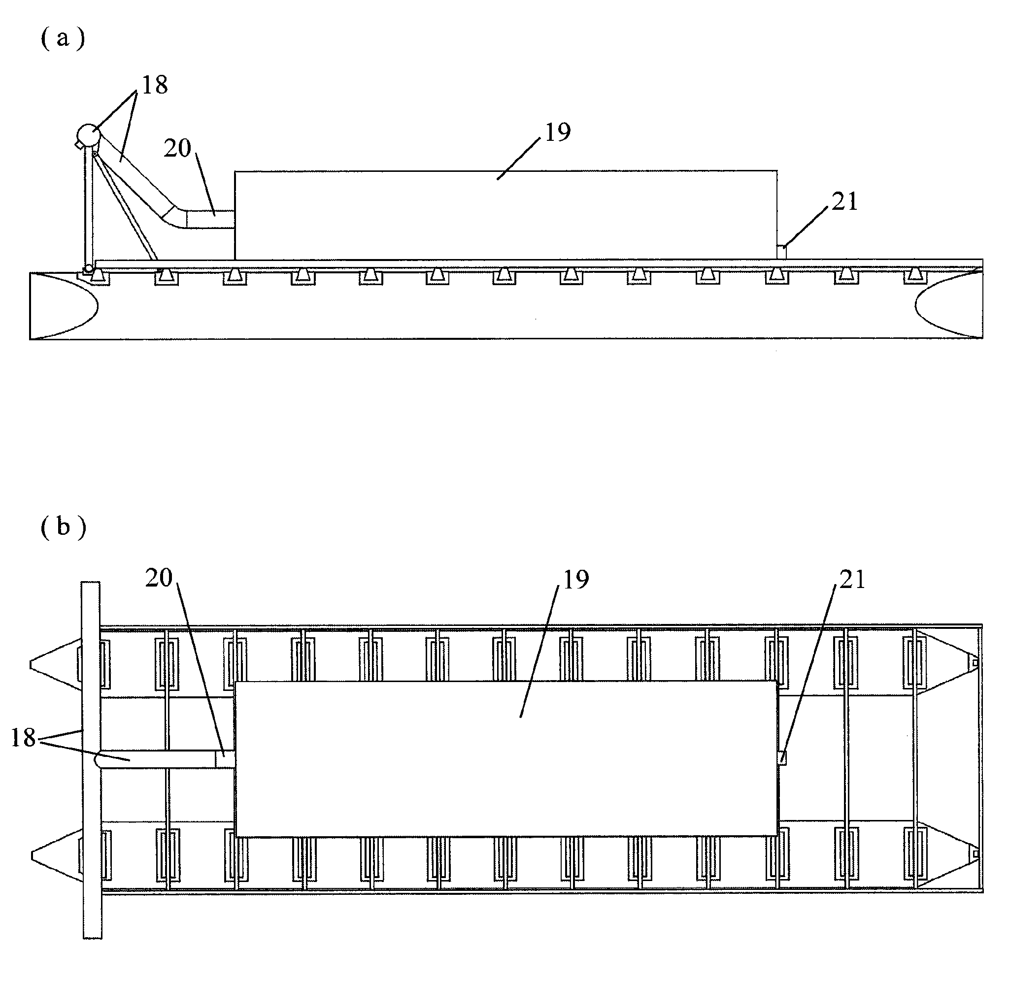 Large simulated type water-surface blue-green algae removing device