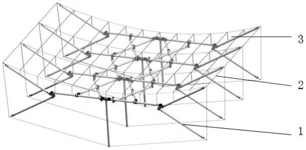 Parabolic cylindrical surface deployable antenna adopting Y-shaped rib cable net, control method and application