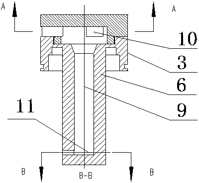 Upper vortex hole driving rotary spraying device for ocean drilling platform pile shoe assistant lifting