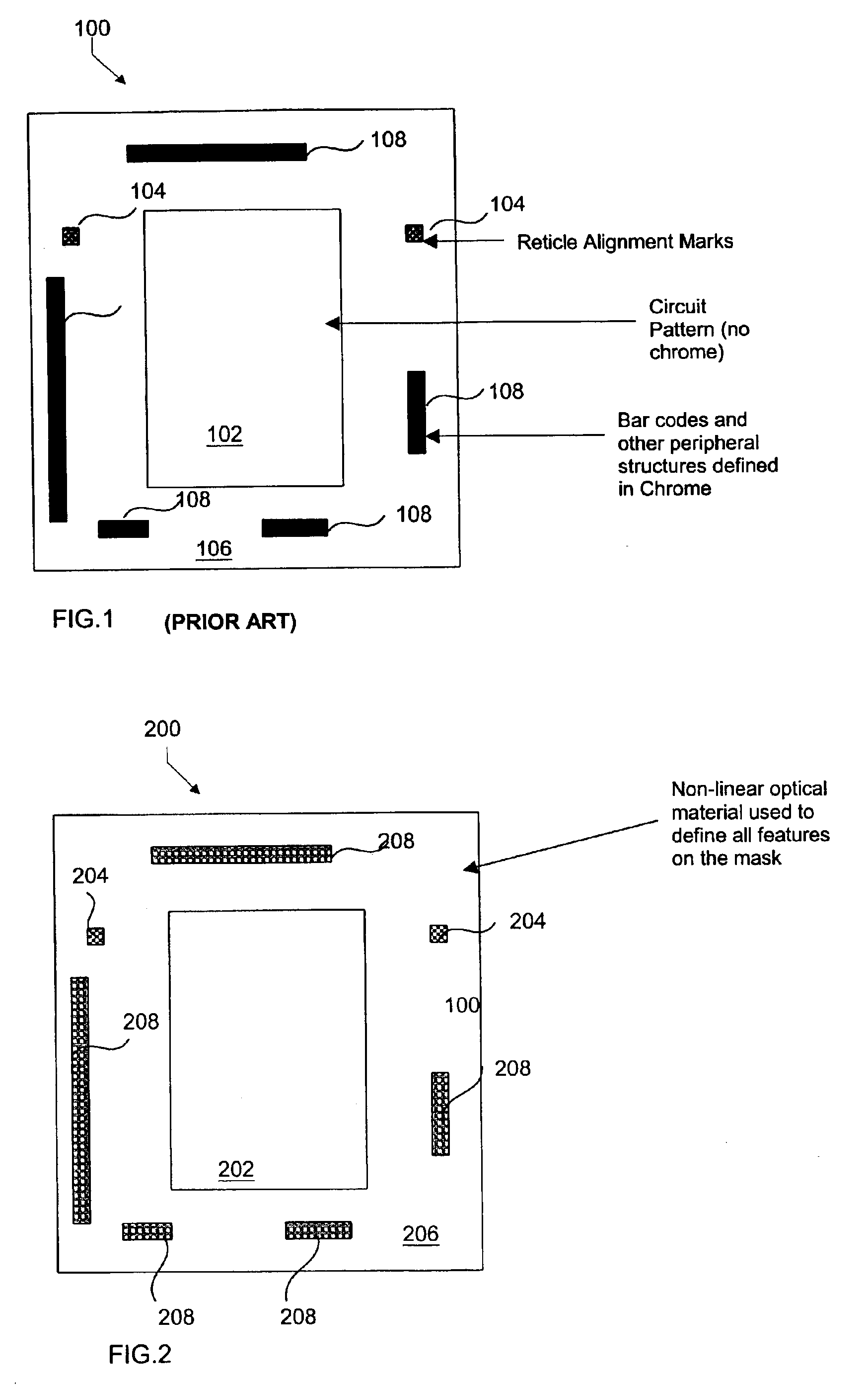 Chromeless phase shift mask using non-linear optical materials