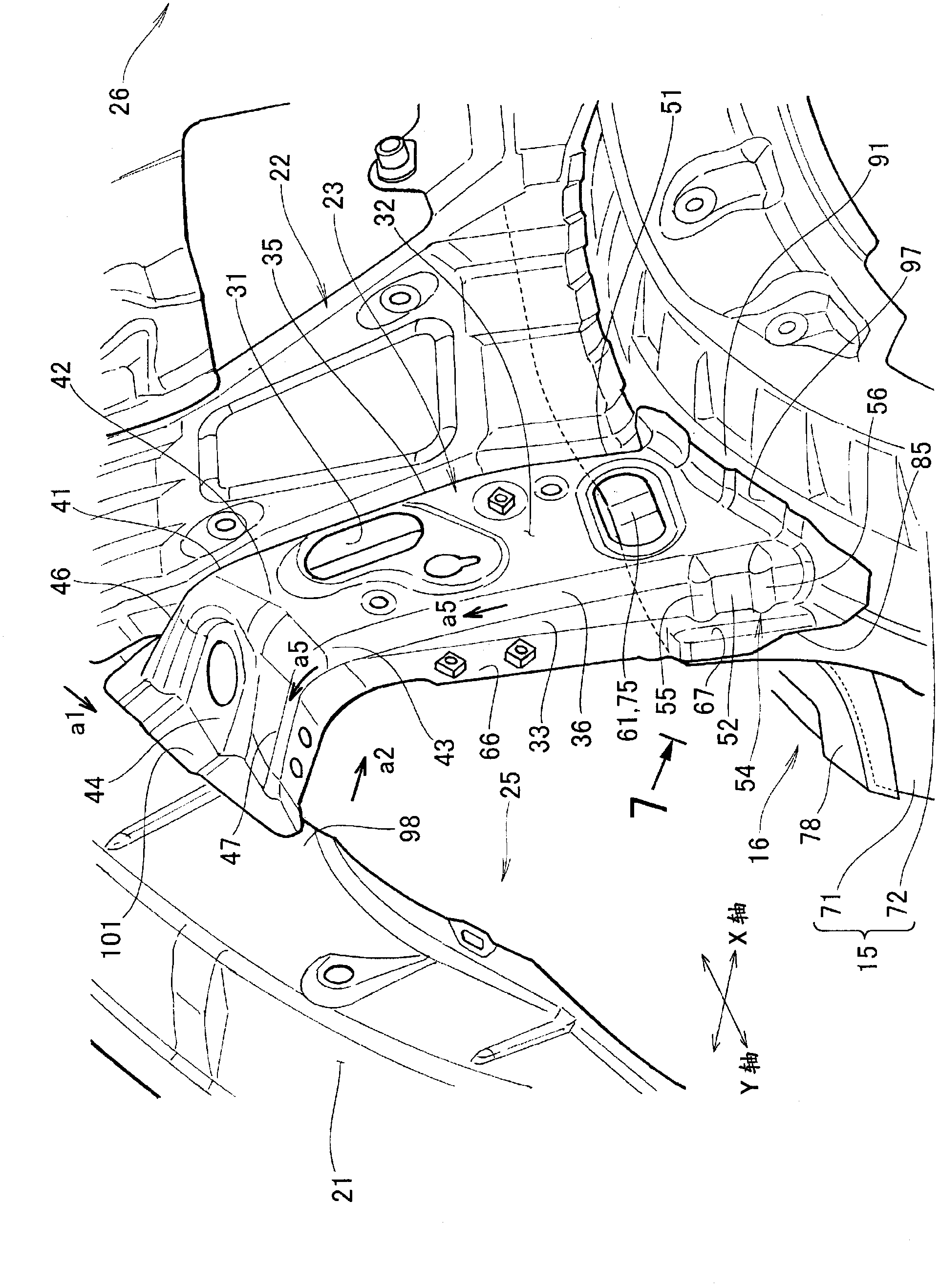 Structure for vehicle body rear portion