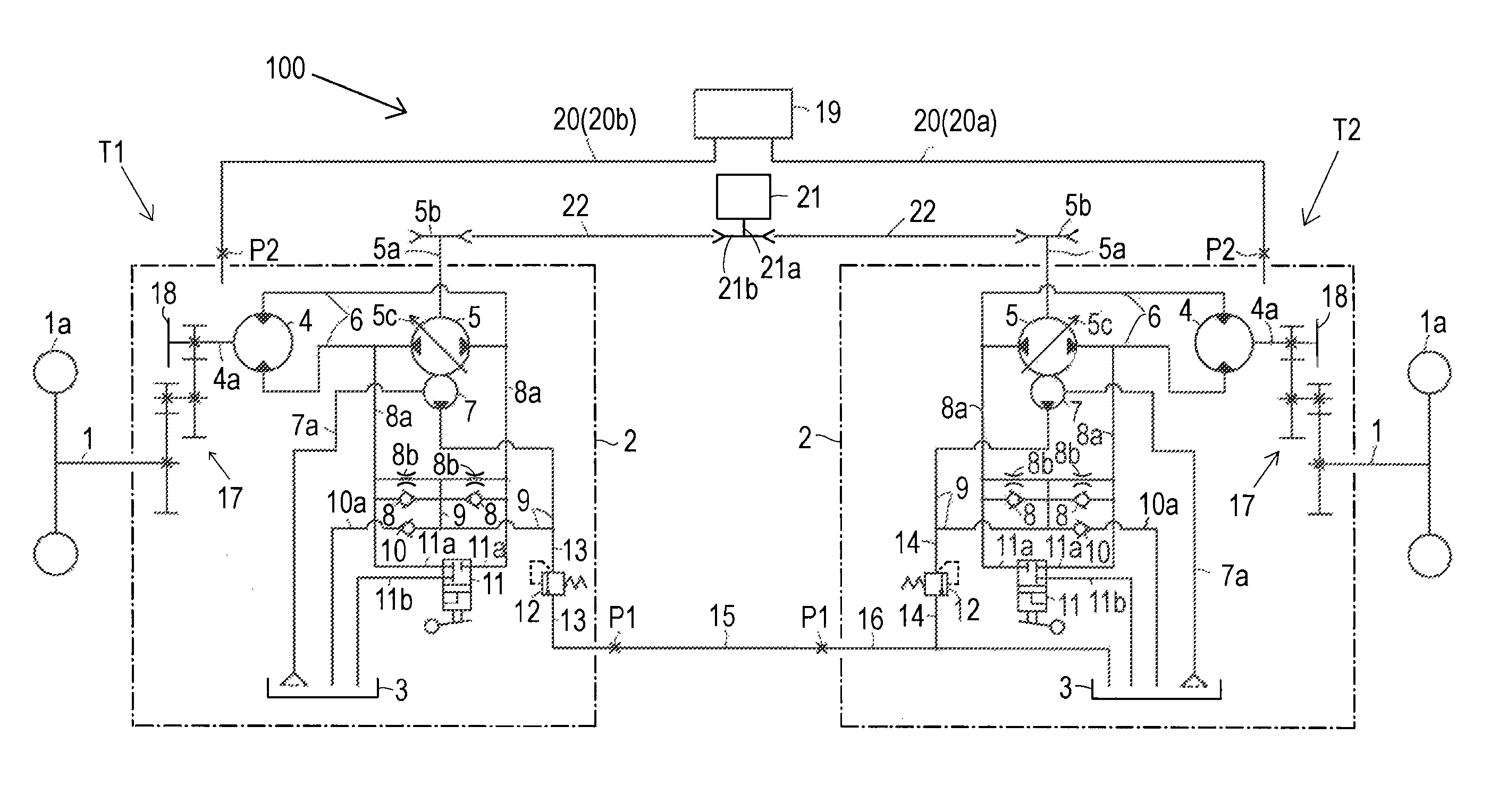 Hydraulic transmission system for zero-turn vehicle