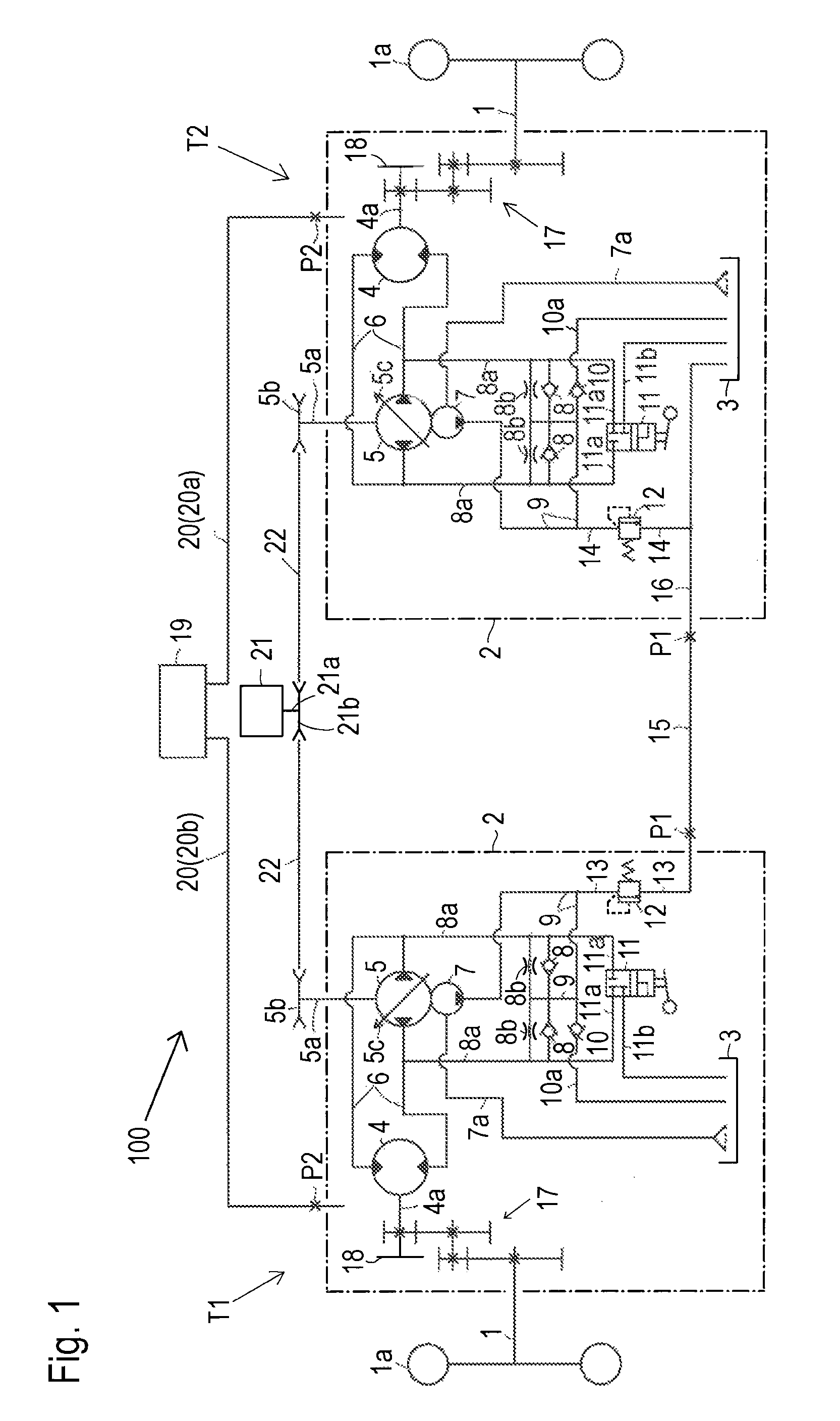 Hydraulic transmission system for zero-turn vehicle