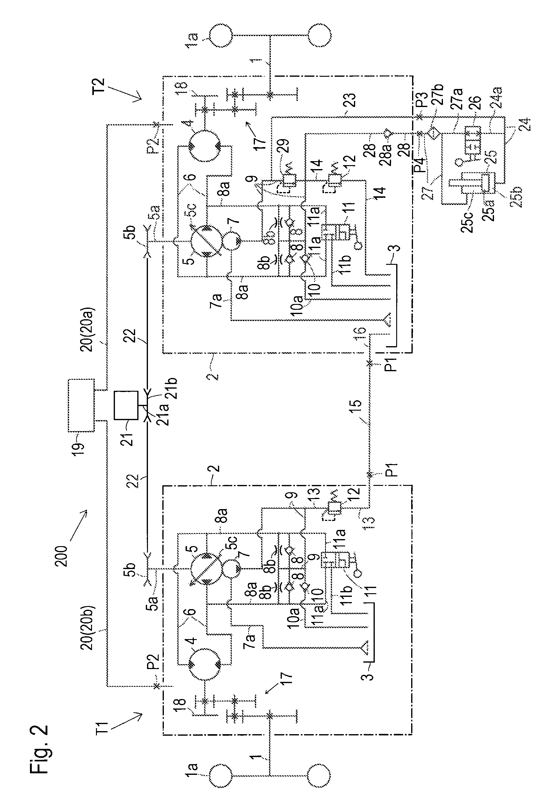 Hydraulic transmission system for zero-turn vehicle