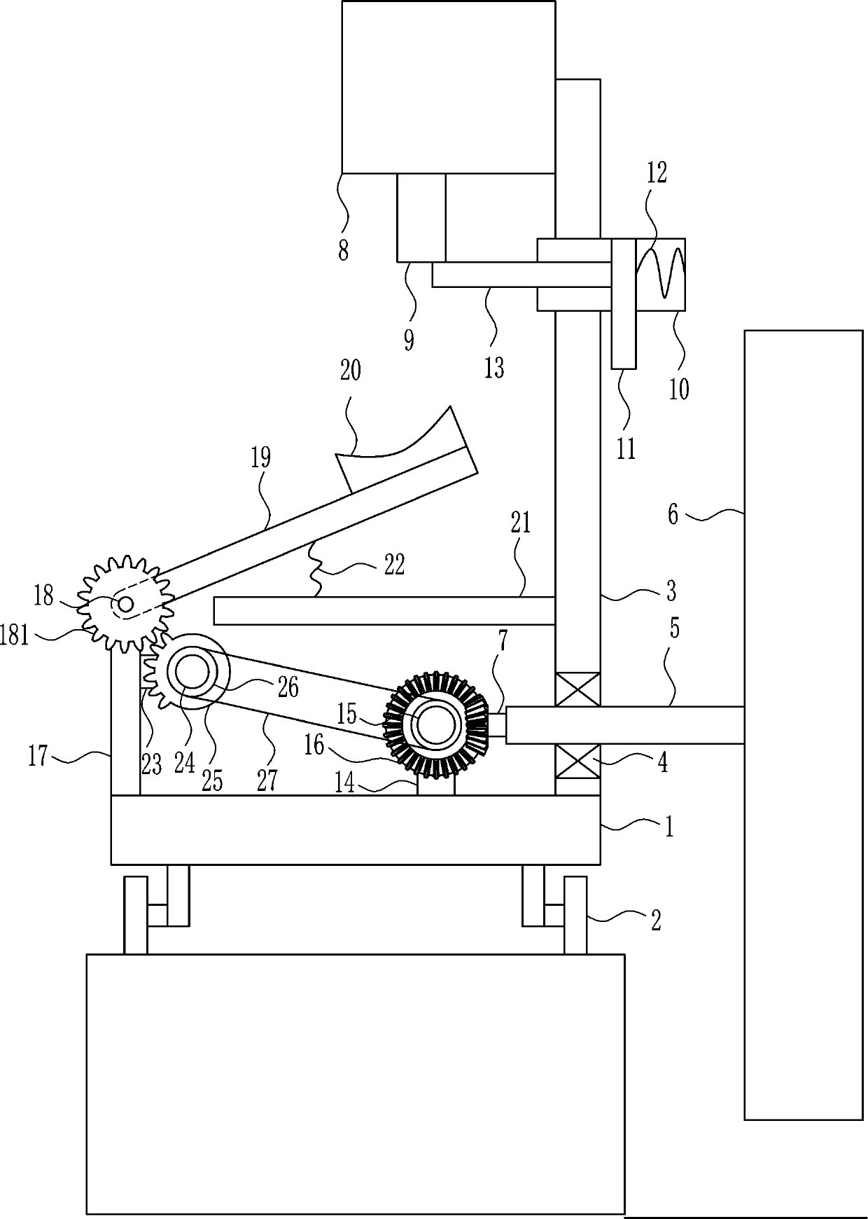 Farmland ditch water-driven fertilizer throwing equipment for water conservancy engineering