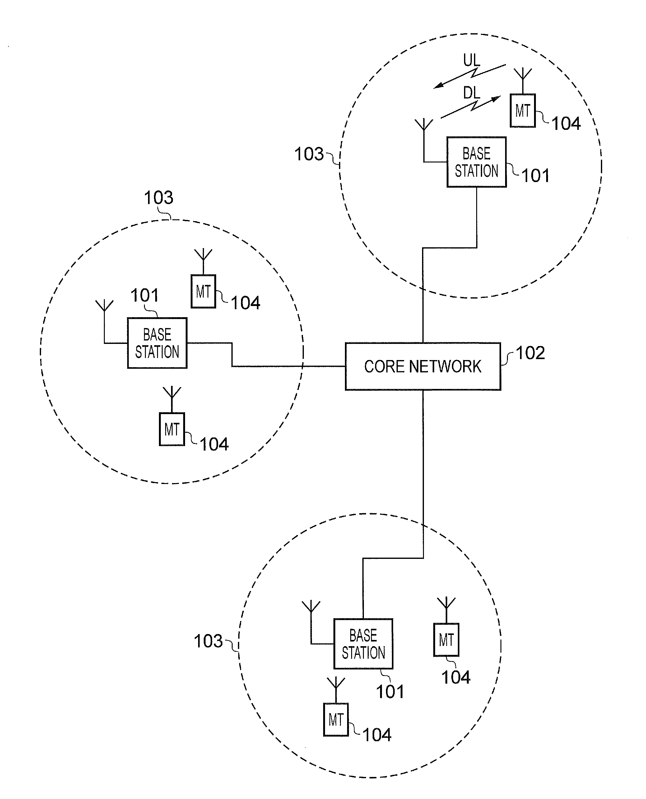 Mobile communication device and method for allocating resources outside of a virtual carrier based on ue capabilities