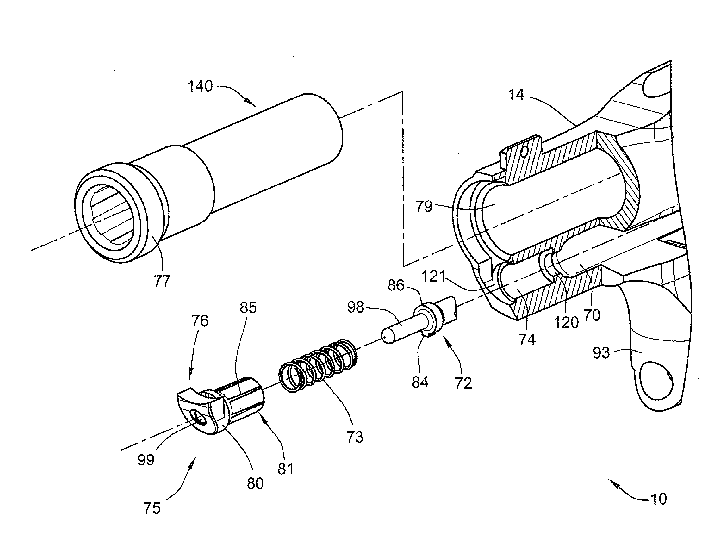 Cylinder latching mechanism for revolver