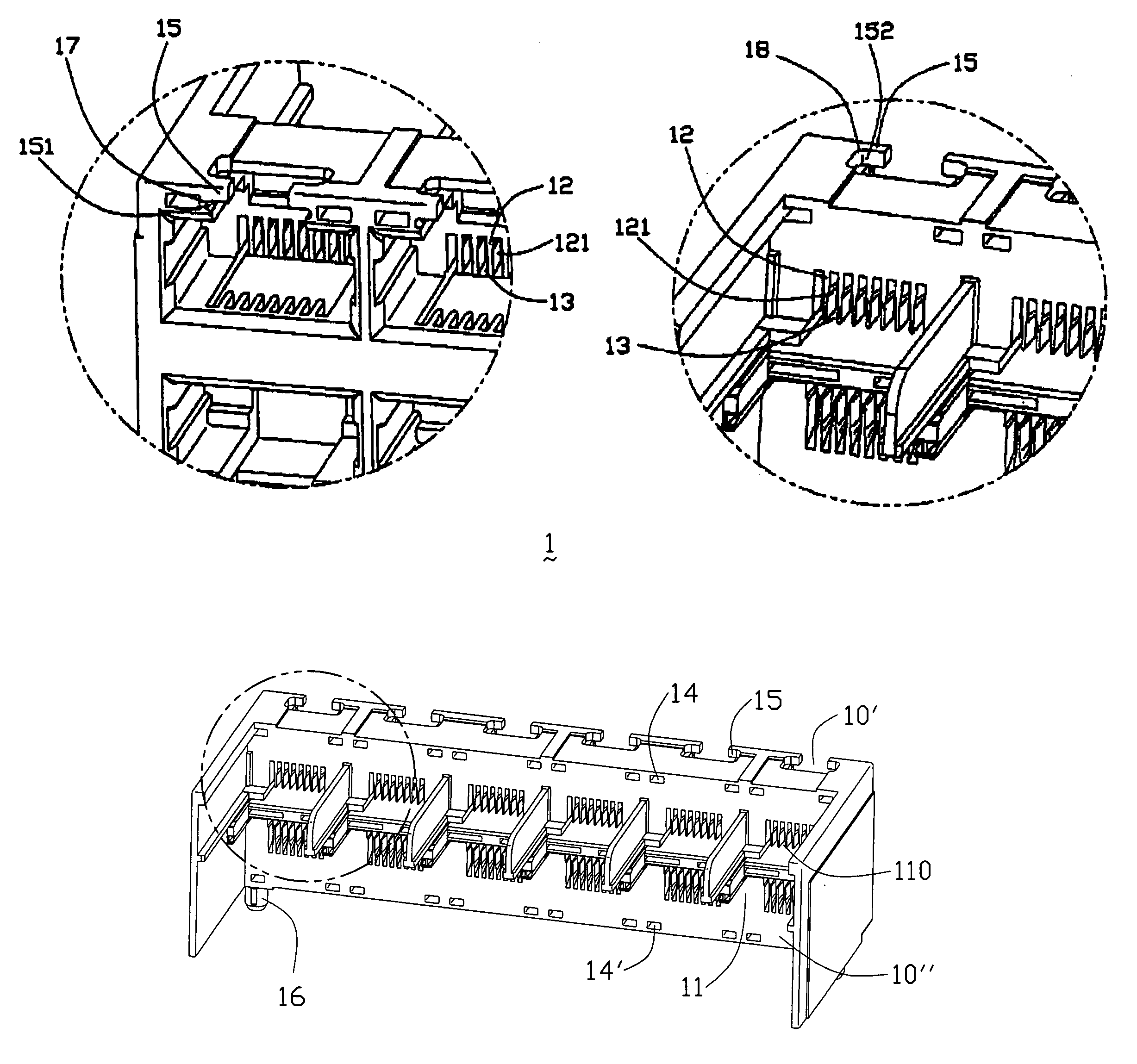 Modular jack connector having enhanced structure