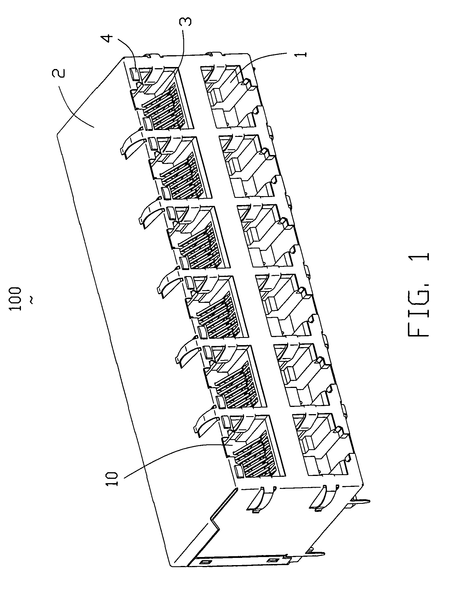 Modular jack connector having enhanced structure