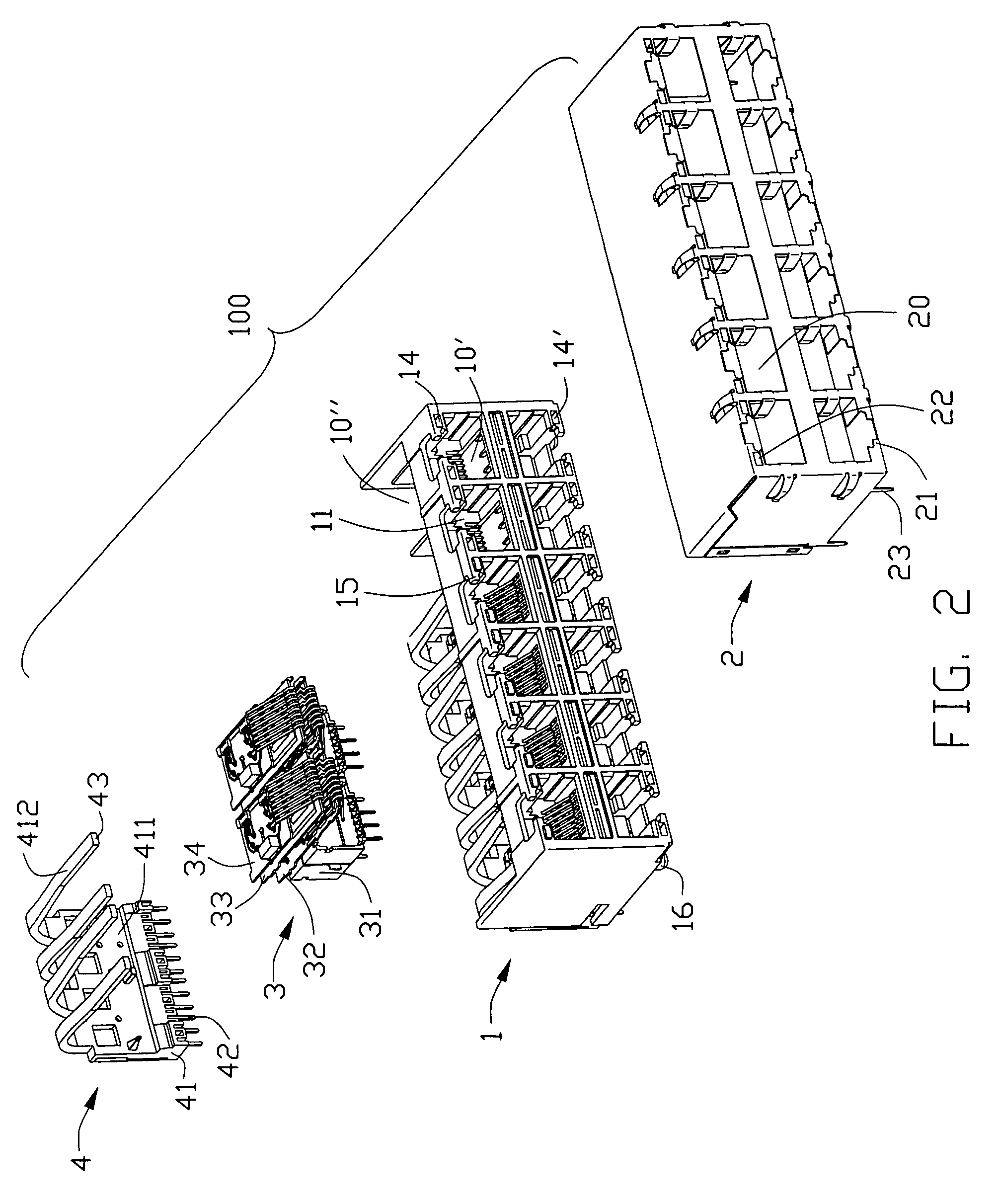 Modular jack connector having enhanced structure