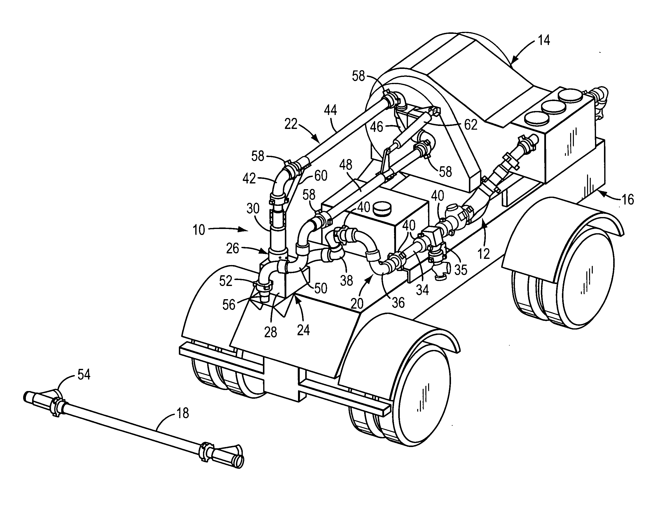 Discharge arm assembly for pumping units