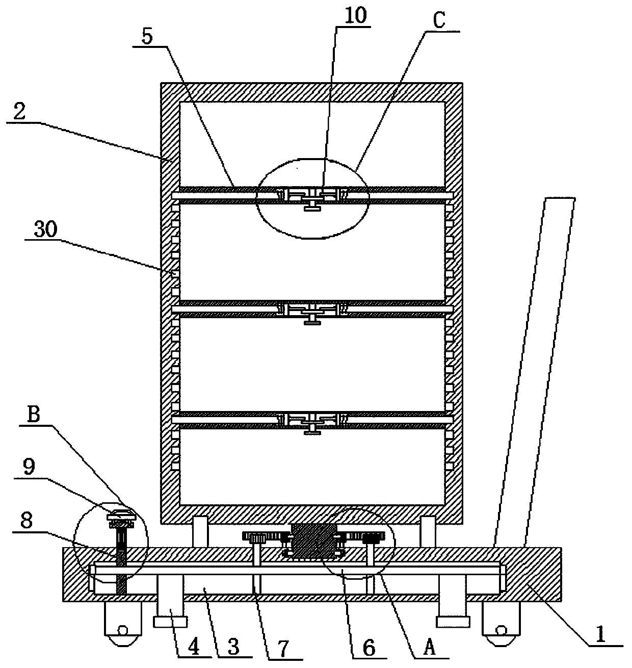 Classified storing device and method for lithium battery processing and manufacturing