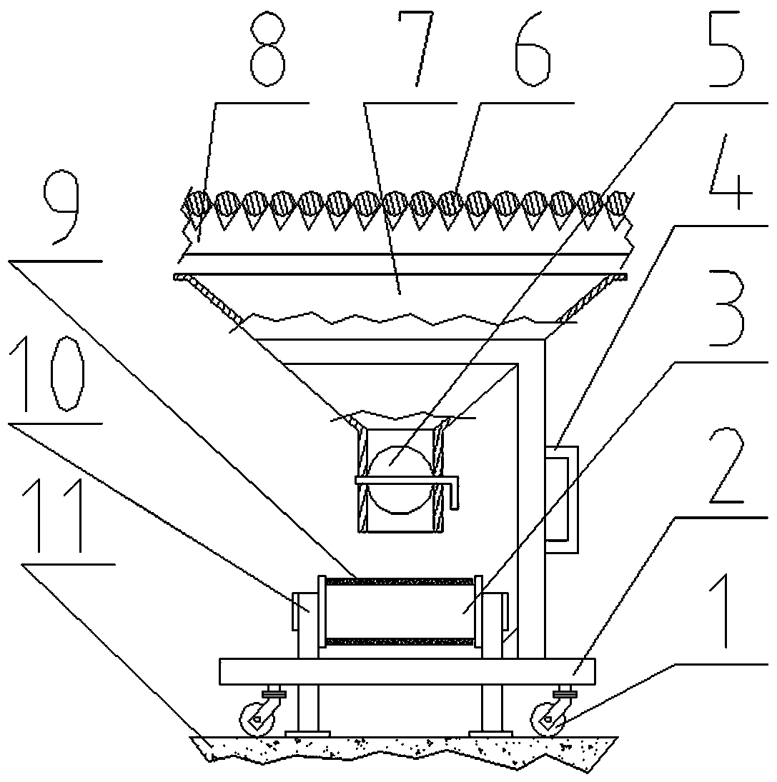 Iron oxide cleaning device under cold bed