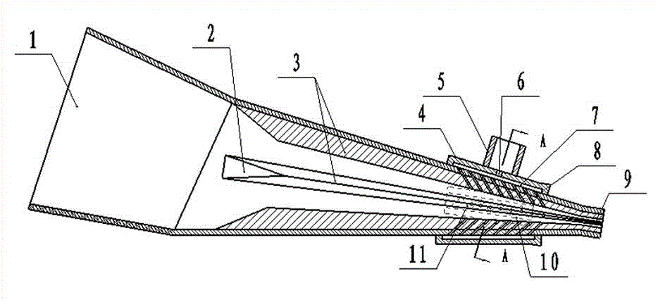 Guide wire horn nozzle of filter stick forming machine