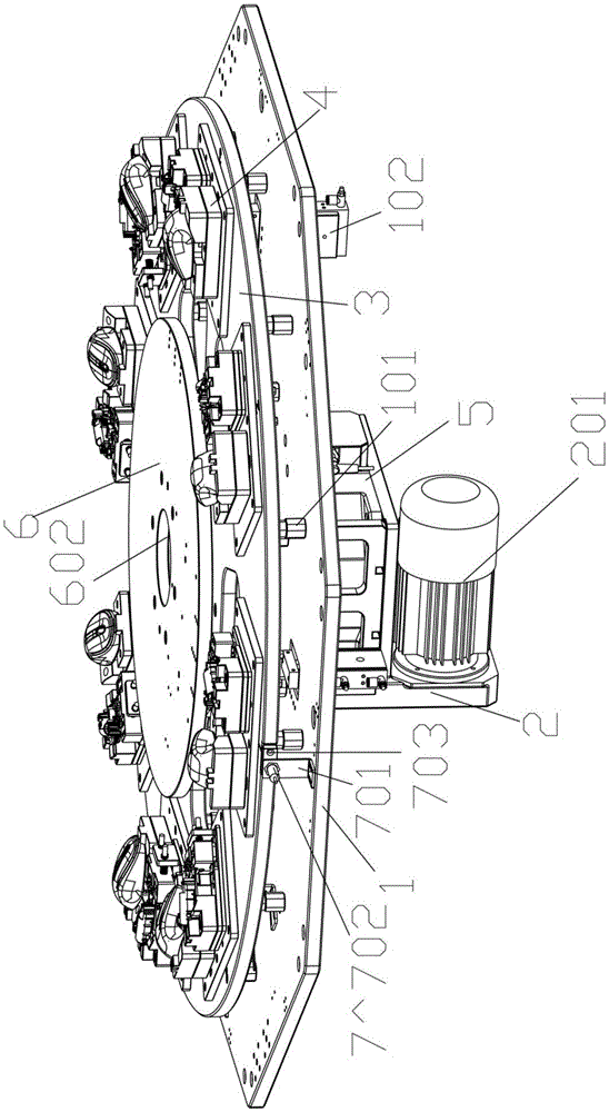 Rotary table mechanism capable of preventing line from winding