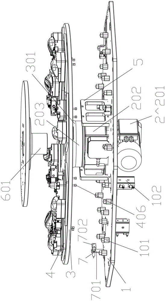 Rotary table mechanism capable of preventing line from winding