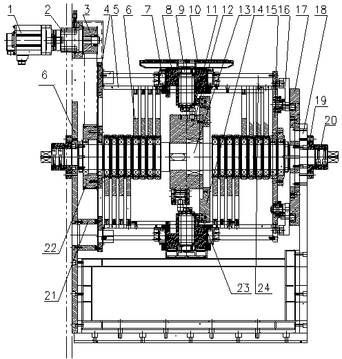 Variable-cross speed-change telescopic device for hygiene product water absorption body and variable-cross speed-change method