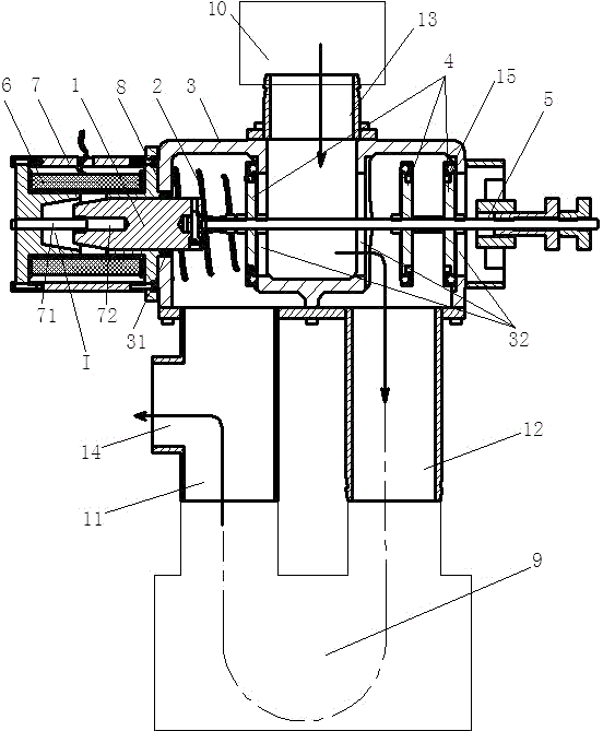 Conversion valve for vacuum pump of cutting machine