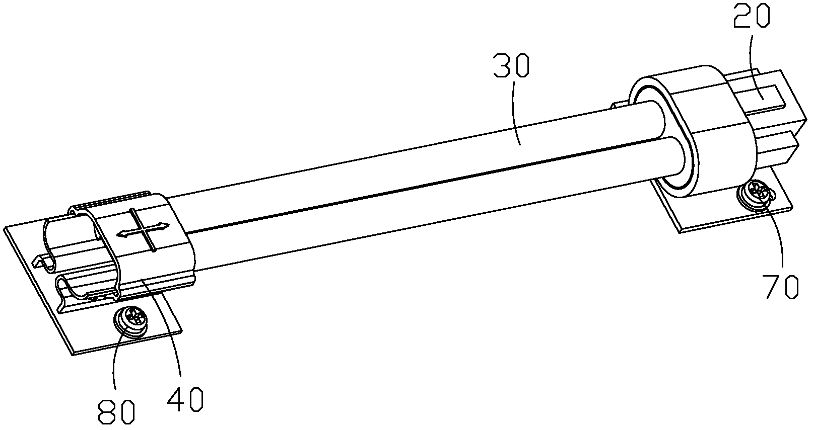 Lighting tube fixing support and lamp