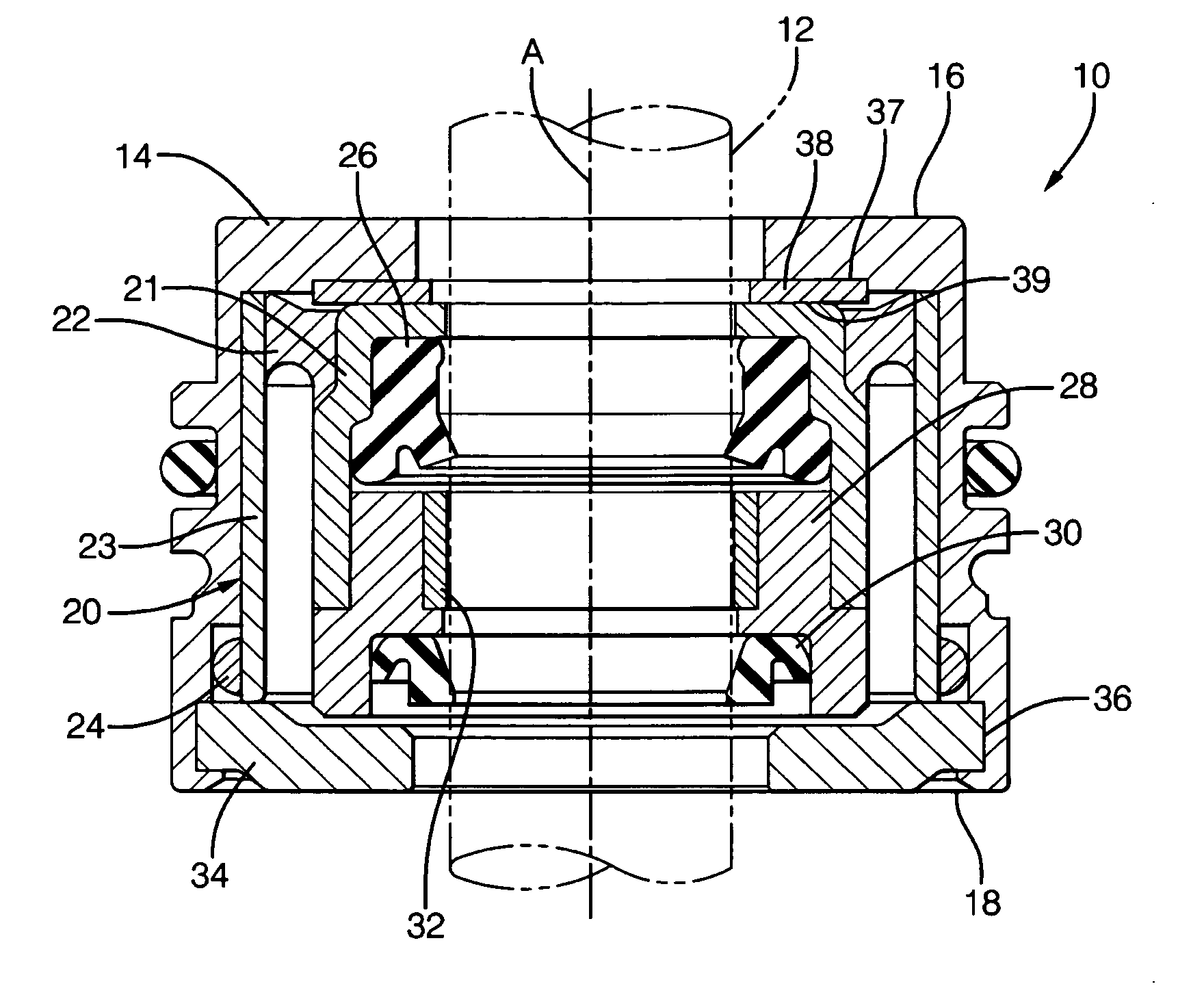 Dual seal rod guide assembly with low friction disc