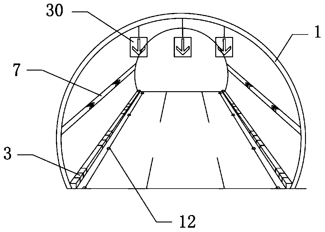 Underground interchange merge area sight line induction system