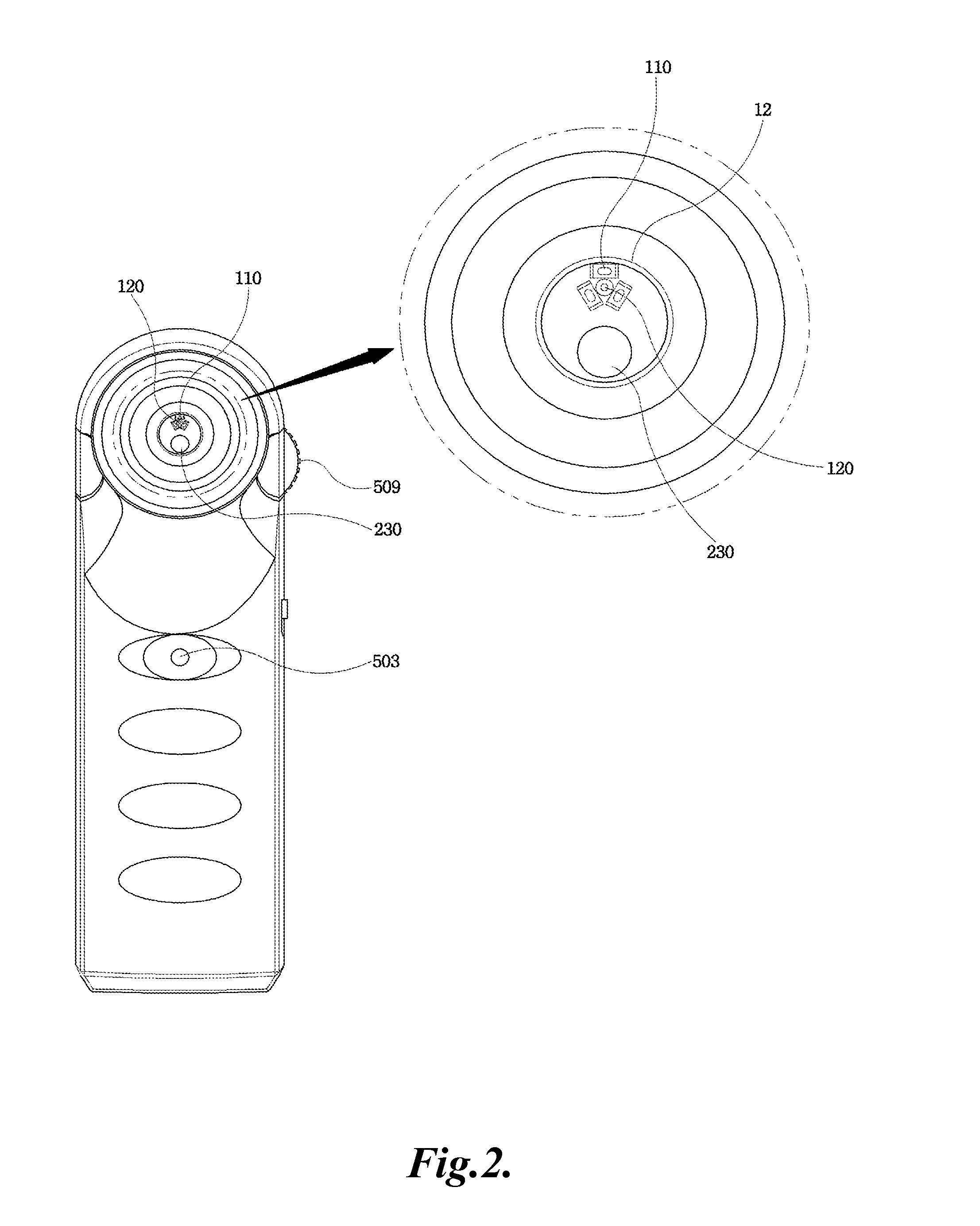 Portable clinical thermometer capable of providing visual images