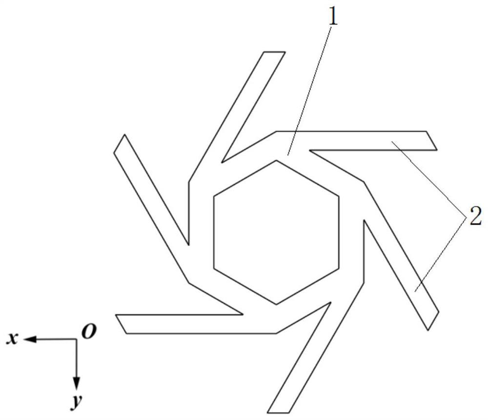 Chiral auxetic metamaterial structure with compression-shear coupling characteristic and preparation method thereof