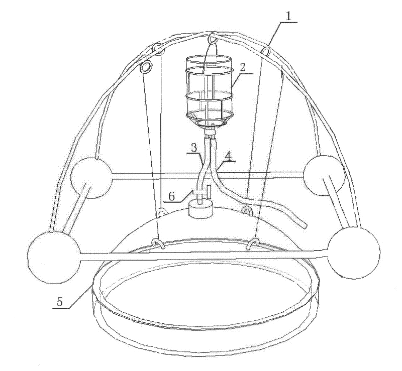 Gathering device for gas released by water body and sampling method thereof