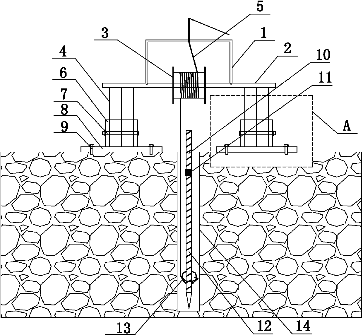 Rock mass stress monitoring device and monitoring method in open-pit mine goaf