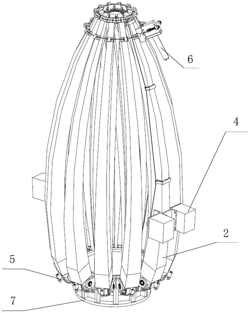 Satellite-borne flexible composite material shell surface deployable antenna device