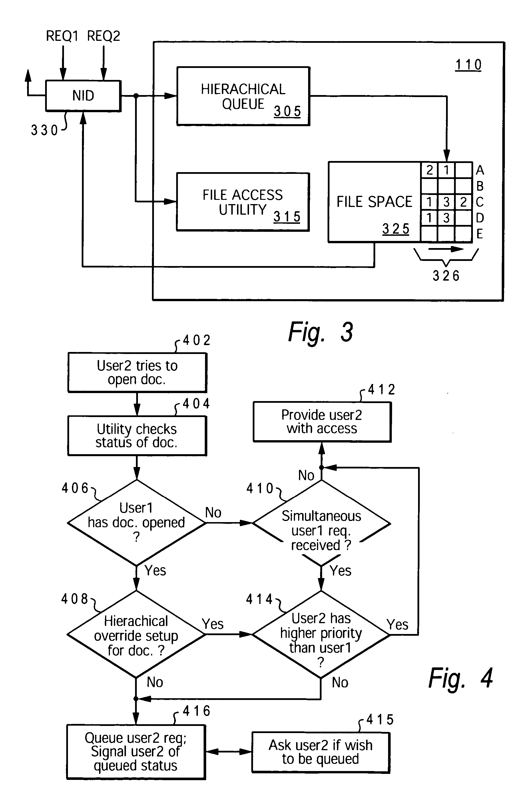 Managing hierarchical authority to access files in a shared database