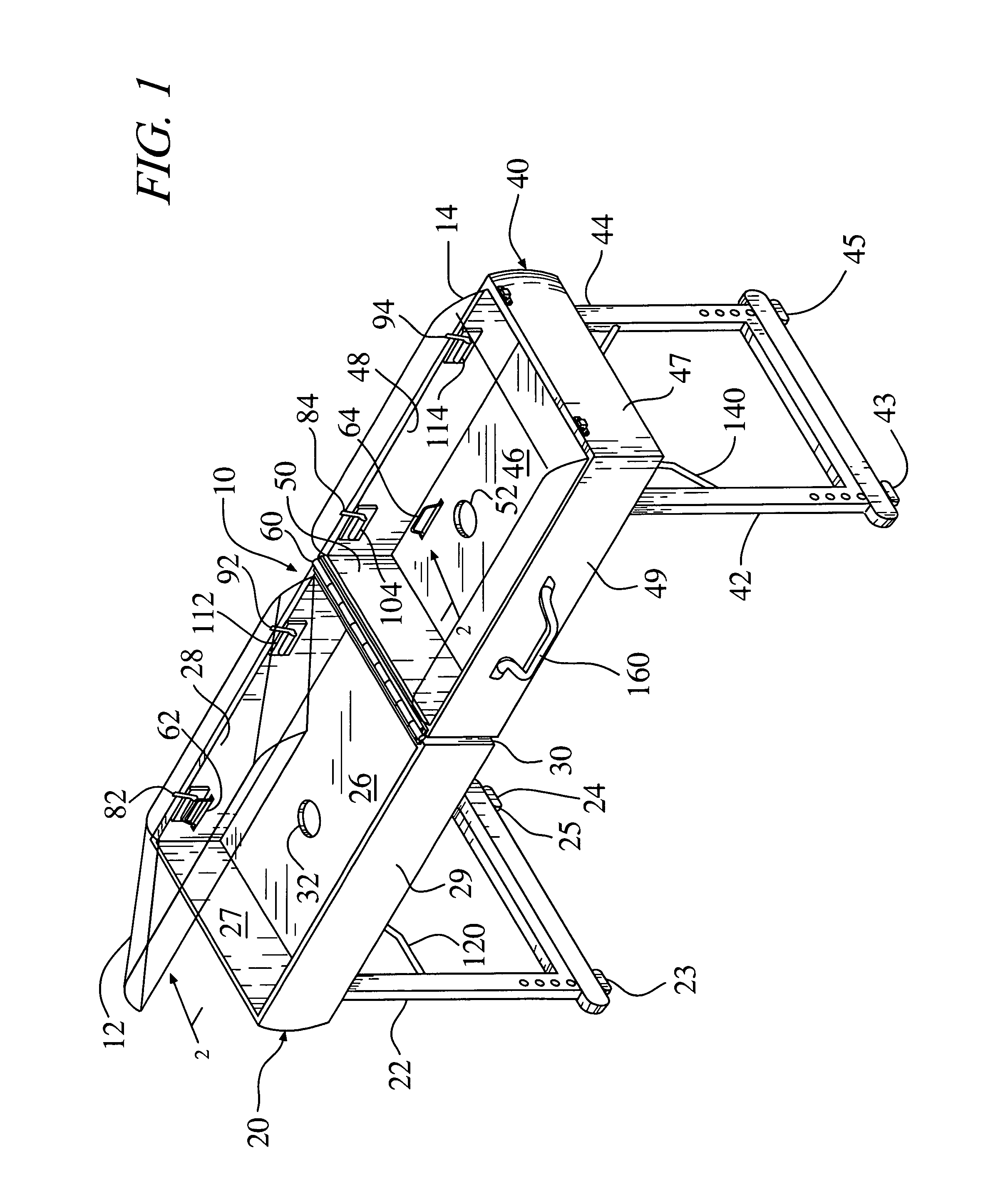 Portable convertible ice cooled serving table