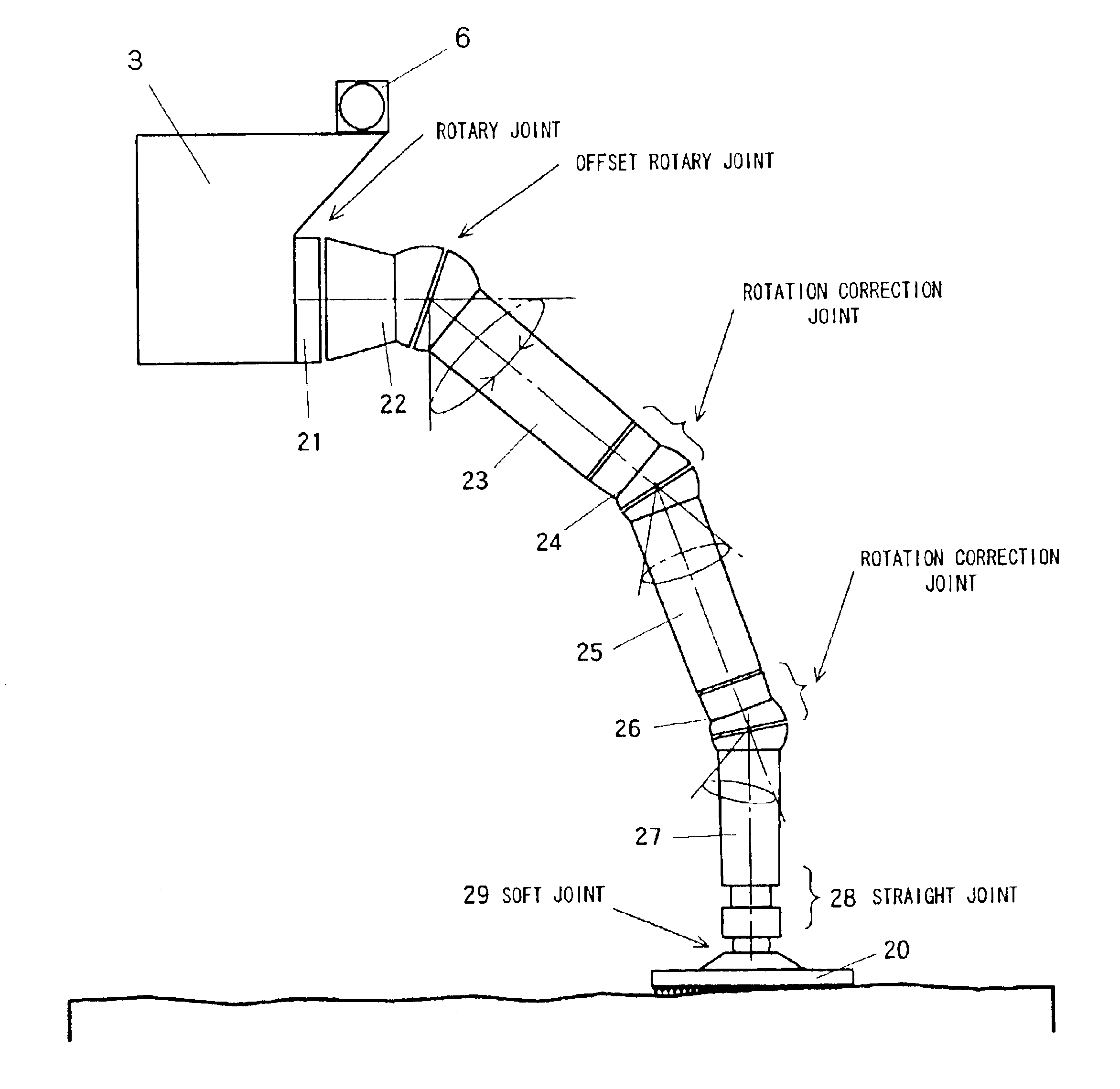 Robot having offset rotary joints