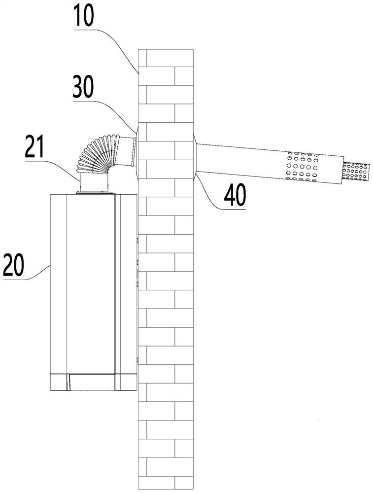 Smoke pipe mounting part and gas heating water heater