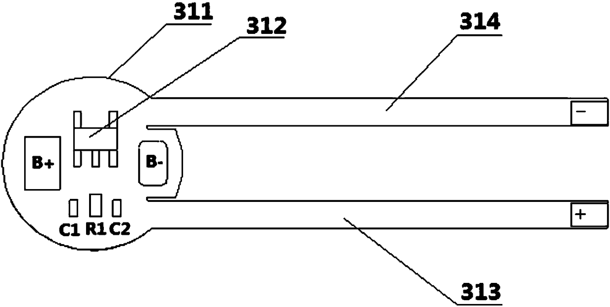 Constant voltage output structural part and rechargeable battery using same