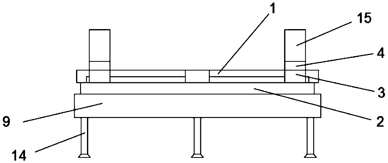 Glass plate four-angle drilling device capable of being adjusted for clamping