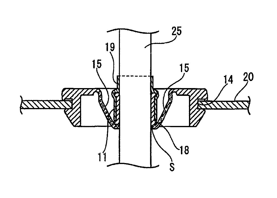 Grommet for wire harness