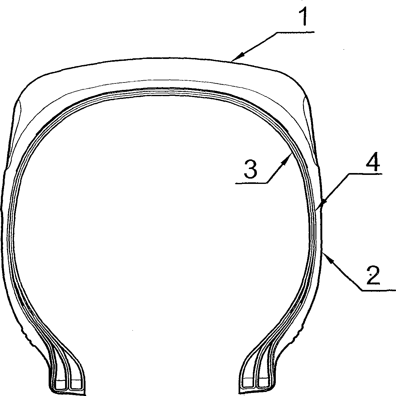 Aromatic type tire and production method of aromatic type tire