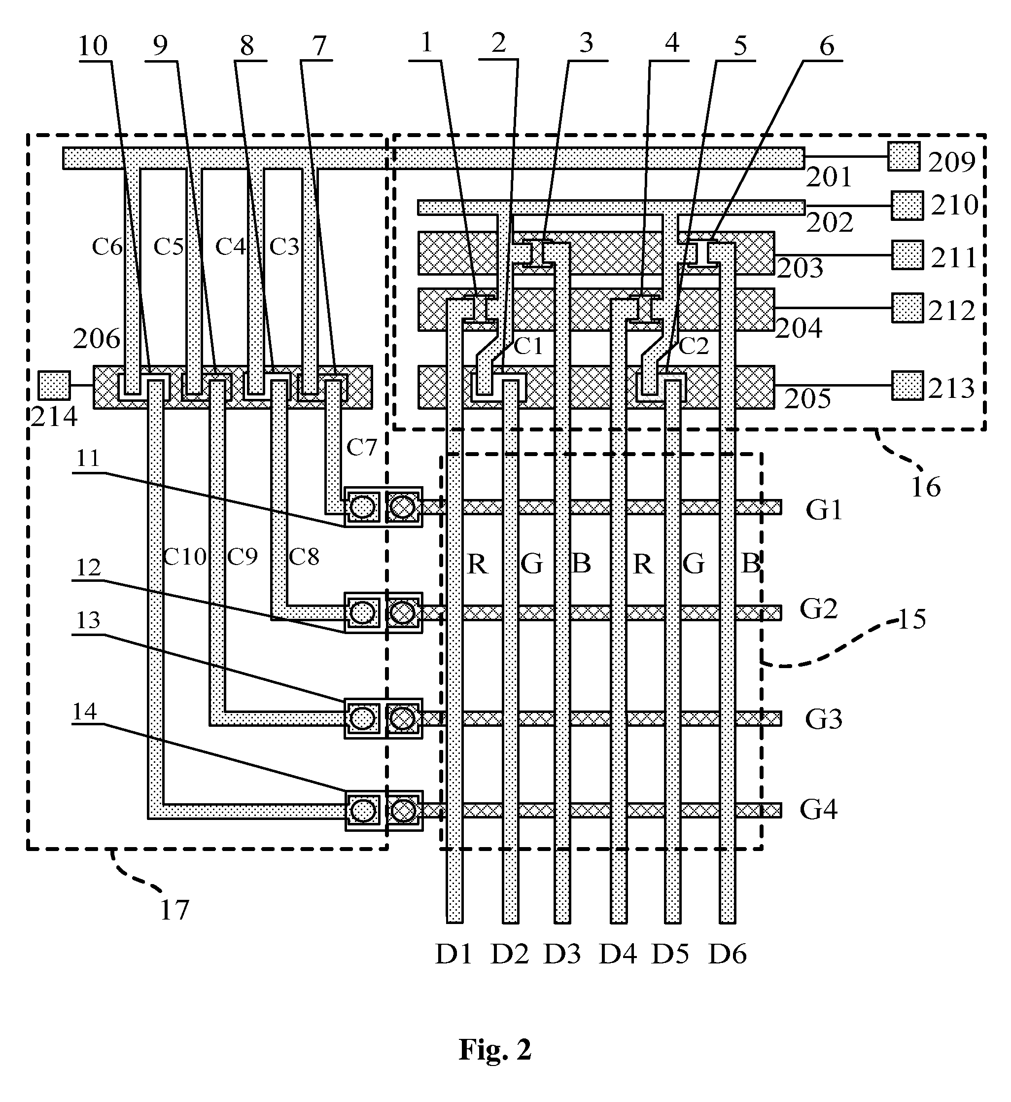 Test device for liquid crystal display device and test method thereof