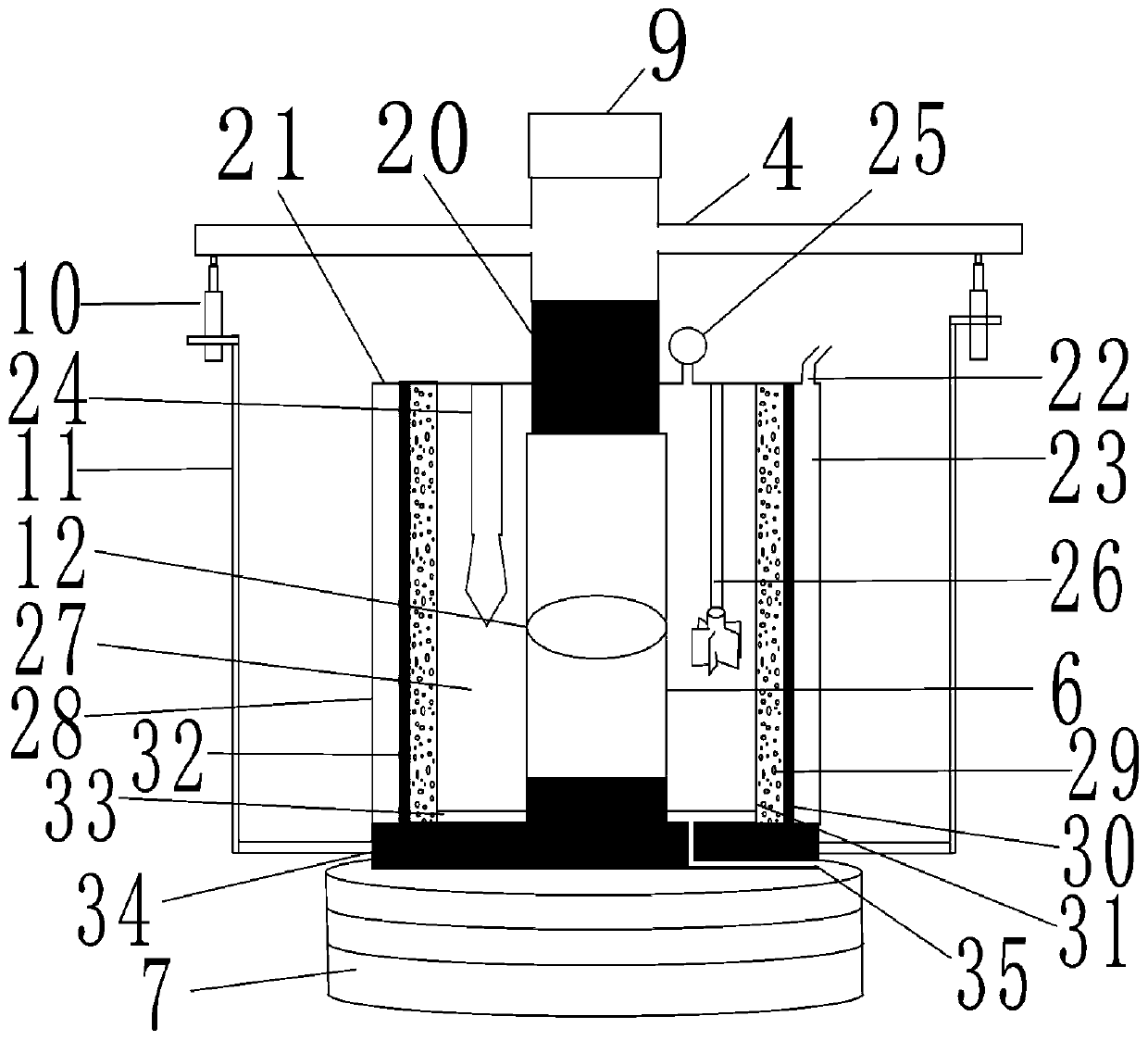 Rock creep triaxial test system and method capable of continuously acting in water environment