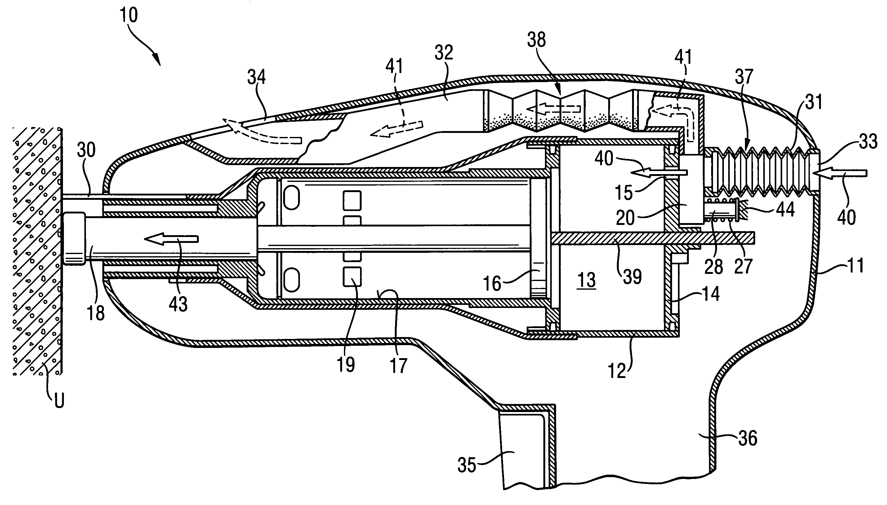 Combustion-engined setting tool