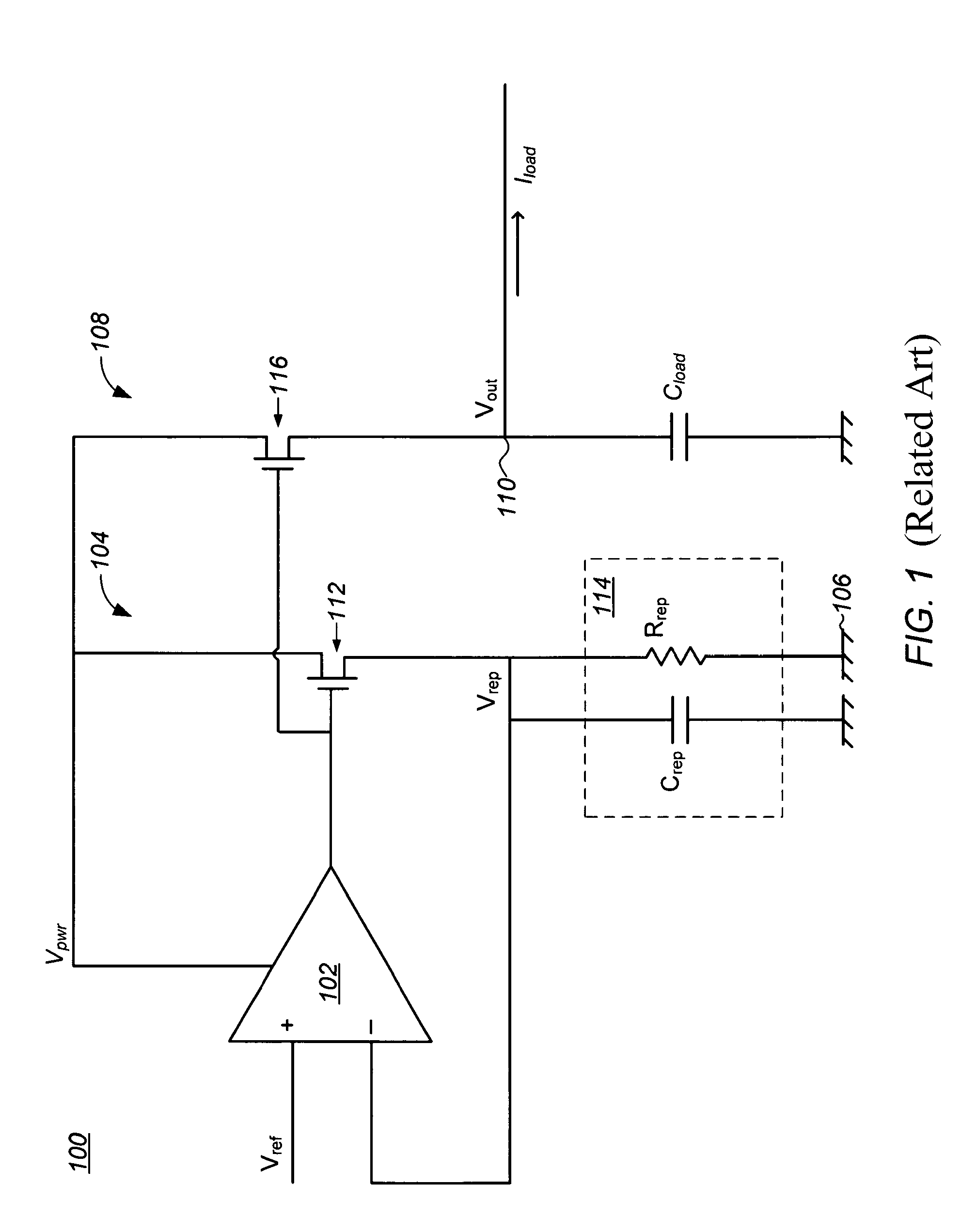 Replica transistor voltage regulator