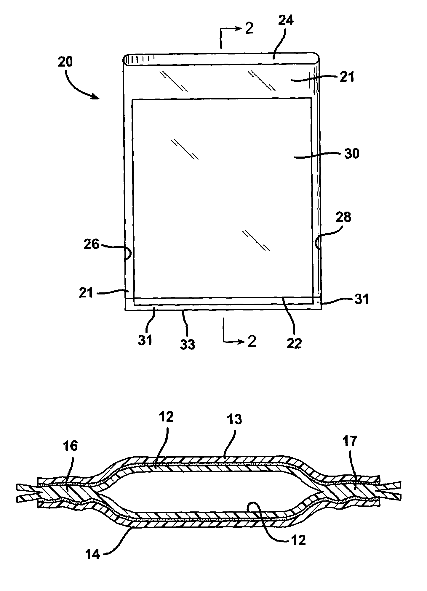 Patch bag having patch covering seal