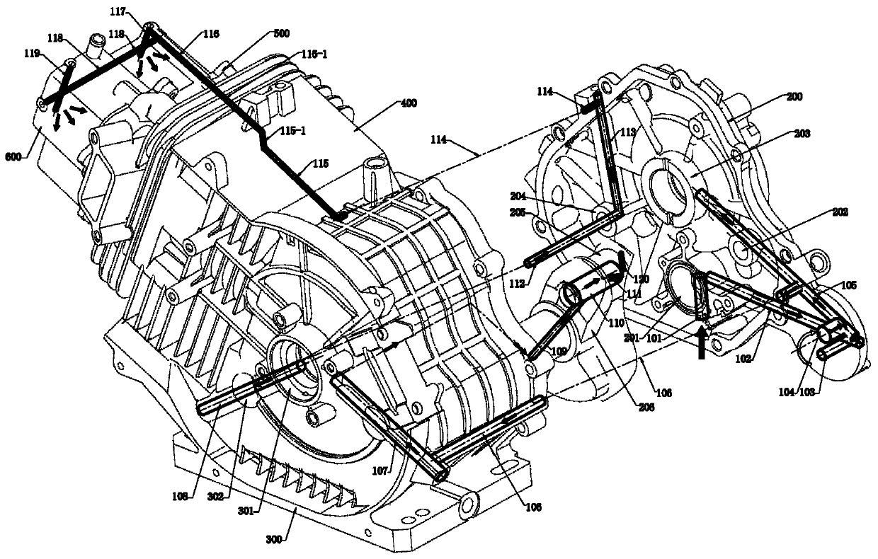 Forced lubrication oil way system for engine