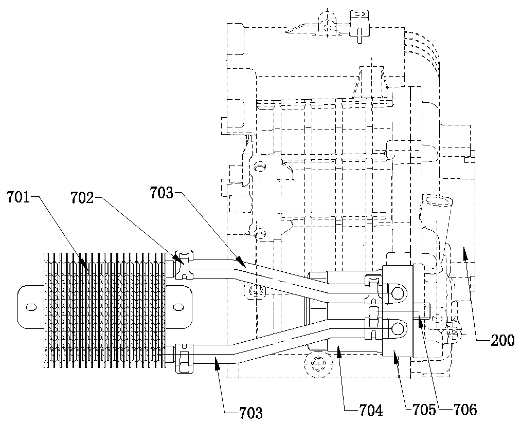 Forced lubrication oil way system for engine