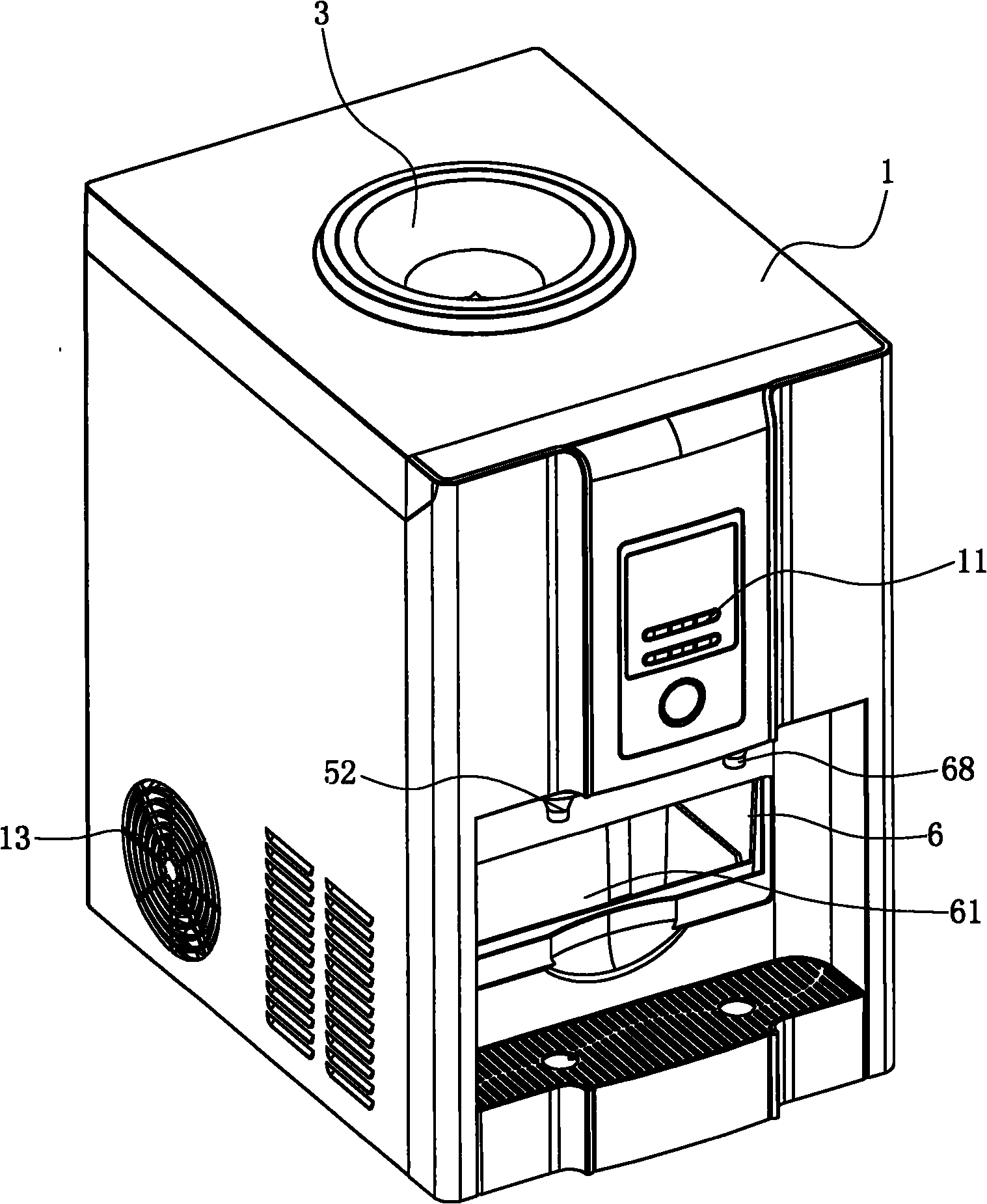 Small drinking and ice making machine