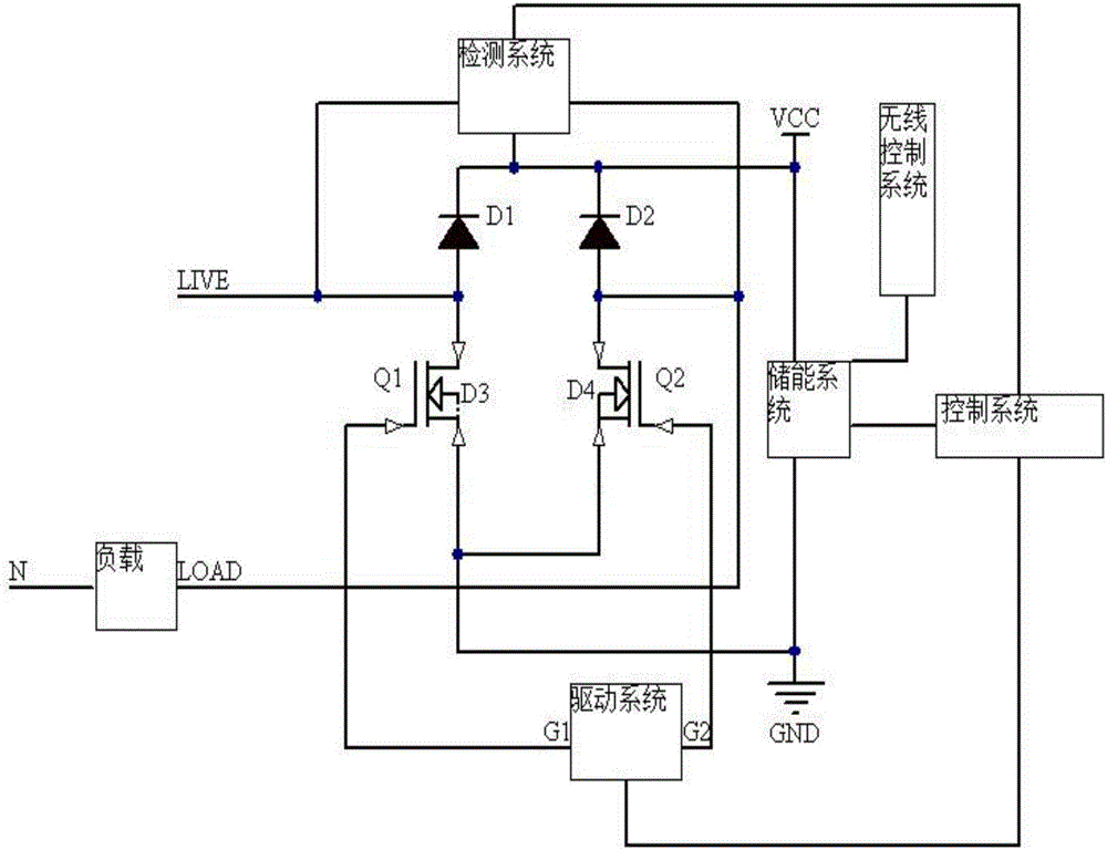 Bridge type single-firing line power taking circuit