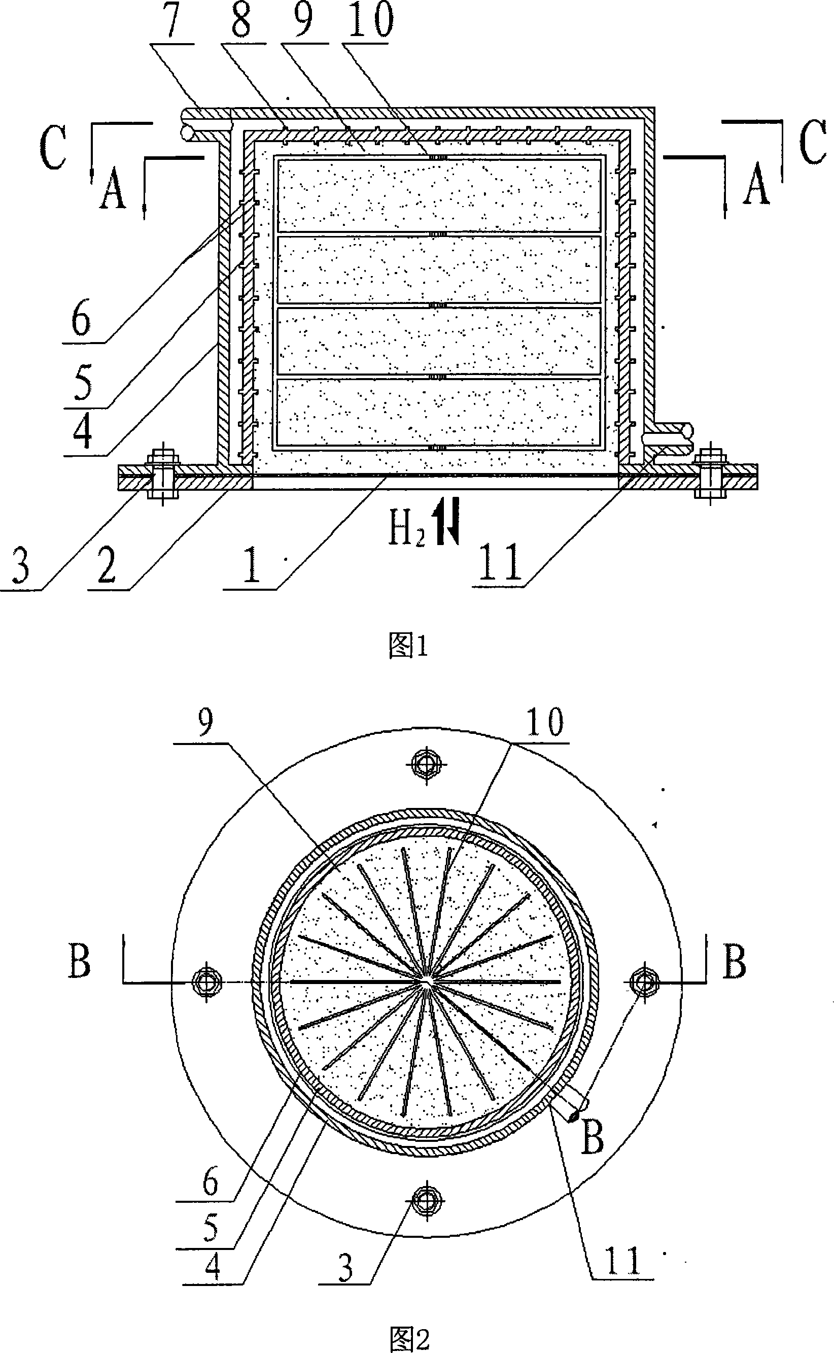 Micro-via type chemical heat pump reactor