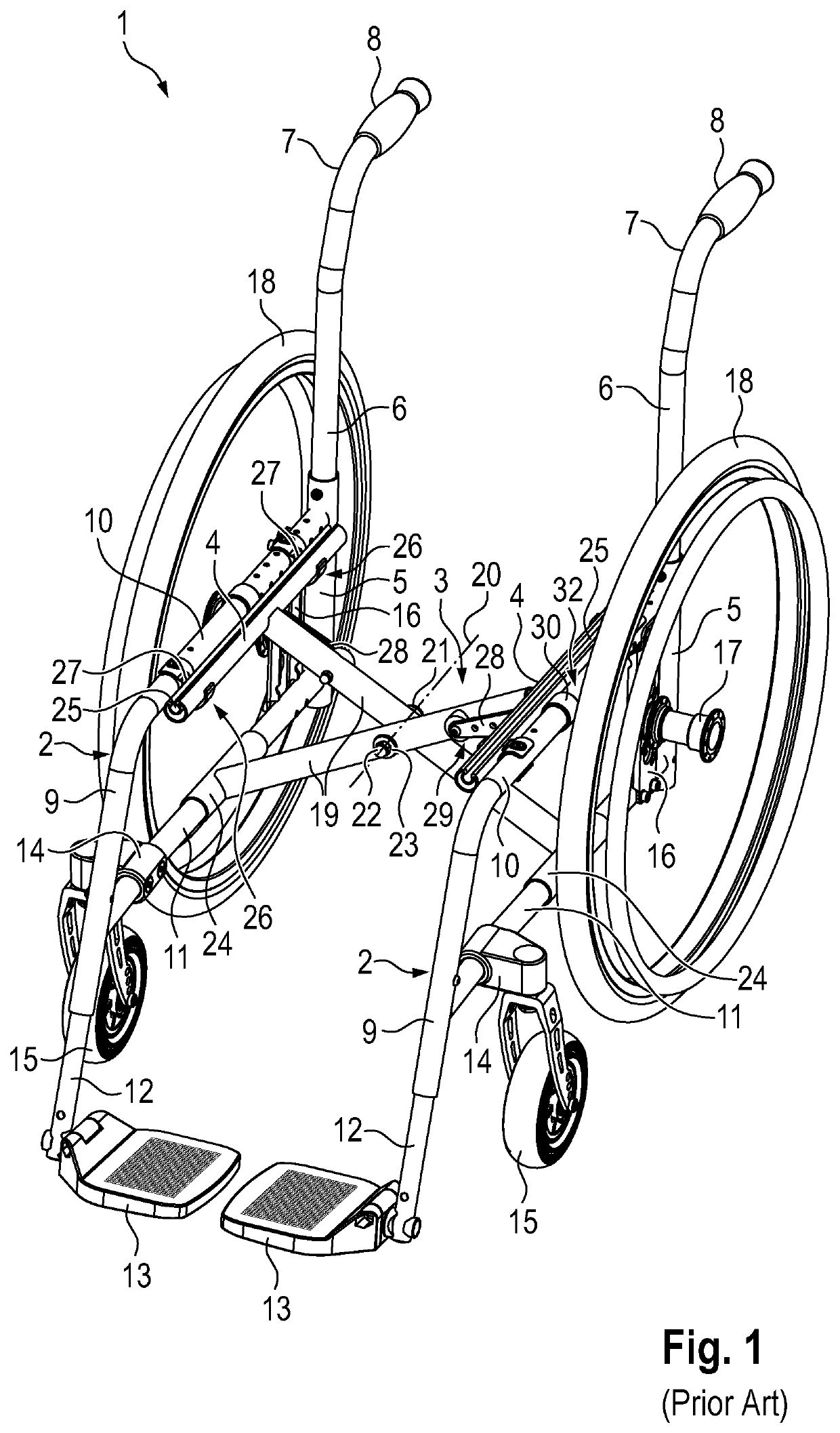 Folding wheelchair