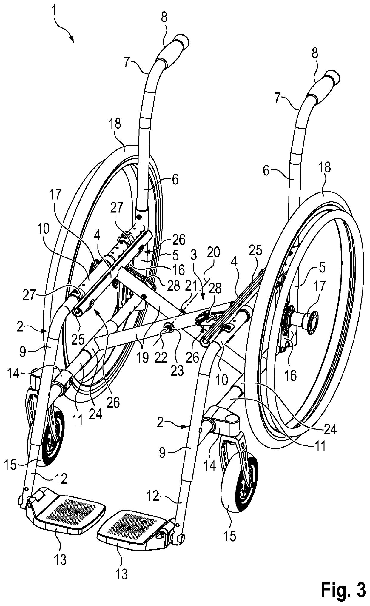 Folding wheelchair